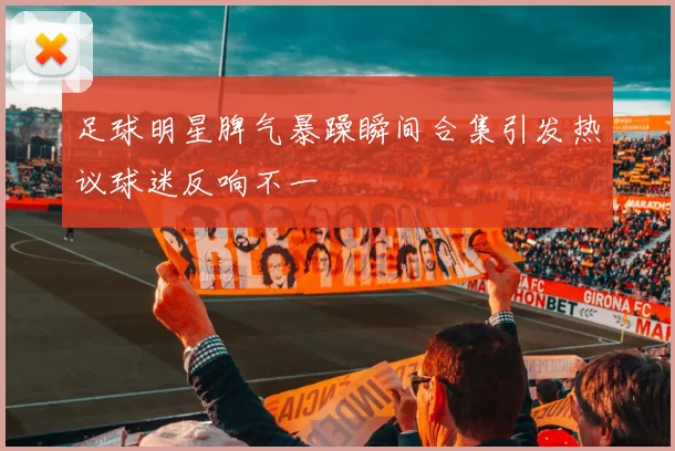 足球明星脾气暴躁瞬间合集引发热议球迷反响不一
